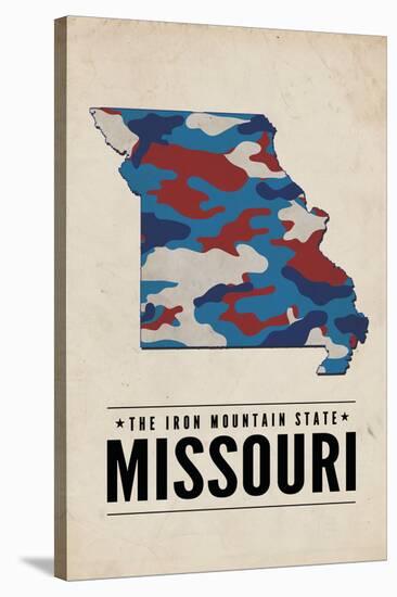 Missouri - the Iron Mountain State - Camo State-Lantern Press-Stretched Canvas