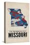 Missouri - the Iron Mountain State - Camo State-Lantern Press-Stretched Canvas