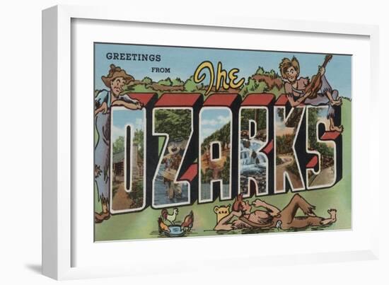 Missouri - The Ozarks-Lantern Press-Framed Art Print