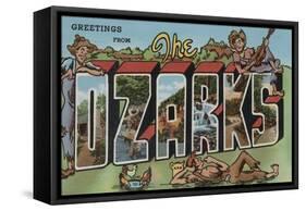 Missouri - The Ozarks-Lantern Press-Framed Stretched Canvas