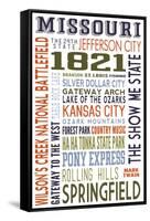 Missouri - Typography-Lantern Press-Framed Stretched Canvas