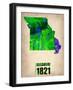 Missouri Watercolor Map-NaxArt-Framed Art Print