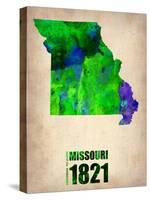 Missouri Watercolor Map-NaxArt-Stretched Canvas