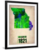 Missouri Watercolor Map-NaxArt-Framed Art Print