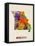 Missouri Watercolor Map-Michael Tompsett-Framed Stretched Canvas