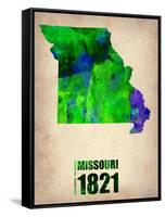 Missouri Watercolor Map-NaxArt-Framed Stretched Canvas