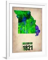 Missouri Watercolor Map-NaxArt-Framed Art Print