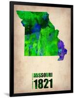 Missouri Watercolor Map-NaxArt-Framed Art Print