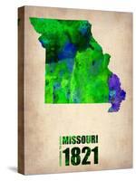Missouri Watercolor Map-NaxArt-Stretched Canvas