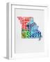 Missouri Watercolor Word Cloud-NaxArt-Framed Art Print