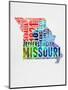 Missouri Watercolor Word Cloud-NaxArt-Mounted Art Print