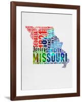 Missouri Watercolor Word Cloud-NaxArt-Framed Art Print