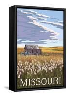 Missouri - Wheat Fields and Homestead-Lantern Press-Framed Stretched Canvas