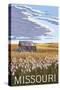 Missouri - Wheat Fields and Homestead-Lantern Press-Stretched Canvas