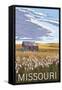 Missouri - Wheat Fields and Homestead-Lantern Press-Framed Stretched Canvas