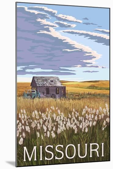 Missouri - Wheat Fields and Homestead-Lantern Press-Mounted Art Print