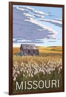 Missouri - Wheat Fields and Homestead-Lantern Press-Framed Art Print