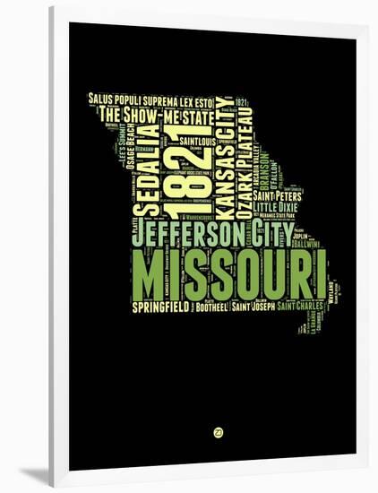 Missouri Word Cloud 1-NaxArt-Framed Art Print