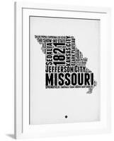 Missouri Word Cloud 2-NaxArt-Framed Art Print