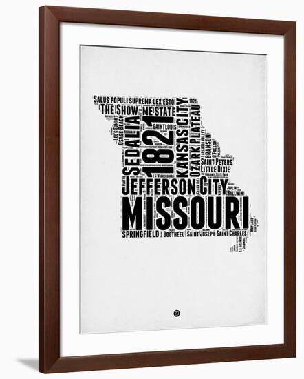 Missouri Word Cloud 2-NaxArt-Framed Art Print