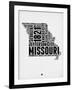 Missouri Word Cloud 2-NaxArt-Framed Art Print