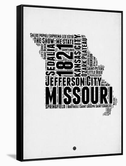 Missouri Word Cloud 2-NaxArt-Framed Stretched Canvas