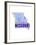 Missouri Word Cloud Map-NaxArt-Framed Art Print