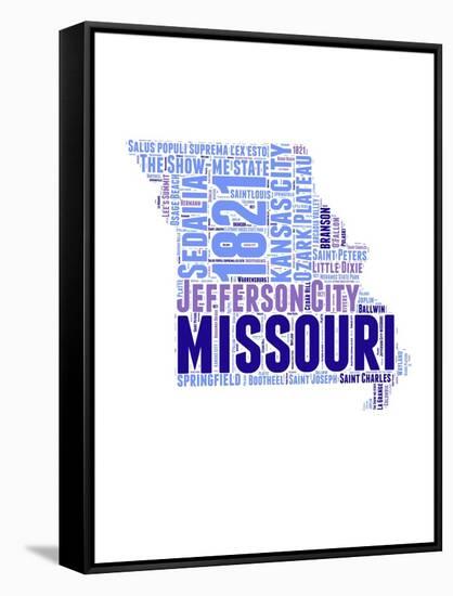 Missouri Word Cloud Map-NaxArt-Framed Stretched Canvas