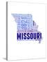 Missouri Word Cloud Map-NaxArt-Stretched Canvas