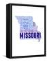 Missouri Word Cloud Map-NaxArt-Framed Stretched Canvas