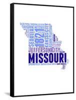 Missouri Word Cloud Map-NaxArt-Framed Stretched Canvas