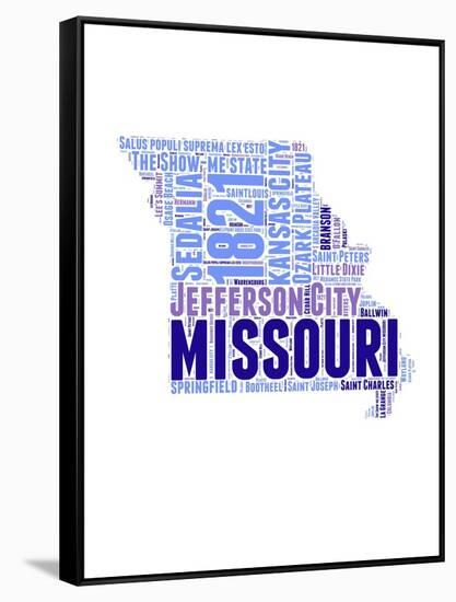 Missouri Word Cloud Map-NaxArt-Framed Stretched Canvas