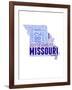 Missouri Word Cloud Map-NaxArt-Framed Art Print