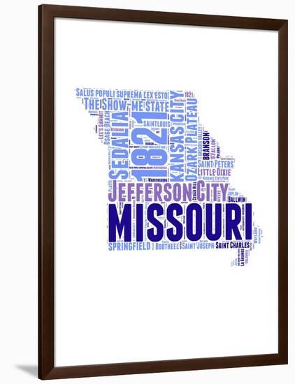 Missouri Word Cloud Map-NaxArt-Framed Art Print