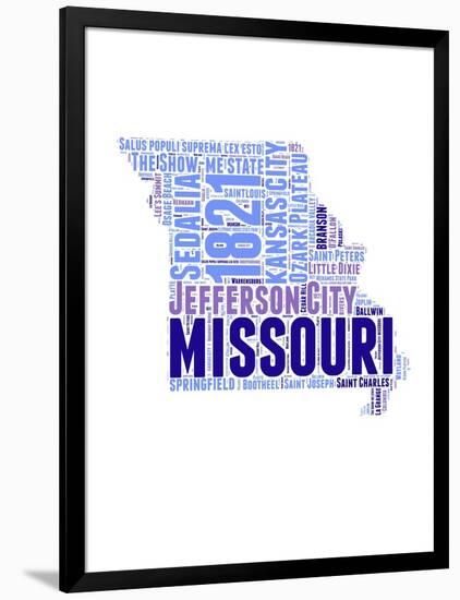 Missouri Word Cloud Map-NaxArt-Framed Art Print