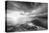 Mist and Sun at Golden Gate Bridge, Black and White, San Francisco-Vincent James-Stretched Canvas