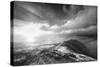 Mist and Sun at Golden Gate Bridge, Black and White, San Francisco-Vincent James-Stretched Canvas