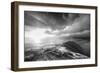 Mist and Sun at Golden Gate Bridge, Black and White, San Francisco-Vincent James-Framed Photographic Print