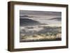 Mist Covered Lake District Countryside at Dawn, Cumbria, England. Autumn (October)-Adam Burton-Framed Photographic Print