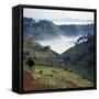 Mist Hugs the Bottom of Valley in Early Morning in Beautiful Hill-Country of Southwest Uganda-Nigel Pavitt-Framed Stretched Canvas