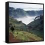 Mist Hugs the Bottom of Valley in Early Morning in Beautiful Hill-Country of Southwest Uganda-Nigel Pavitt-Framed Stretched Canvas