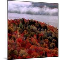 Mist Lingers Over Lobster Lake as Trees Show off Their Splendid Colors During Peak Fall Foliage-null-Mounted Photographic Print