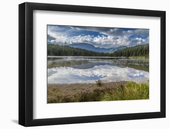 Mist on Lost Lake, Ski Hill and surrounding forest, Whistler, British Columbia, Canada, North Ameri-Frank Fell-Framed Photographic Print