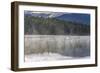 Mist on Lost Lake, Ski Hill and surrounding forest, Whistler, British Columbia, Canada, North Ameri-Frank Fell-Framed Photographic Print