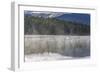 Mist on Lost Lake, Ski Hill and surrounding forest, Whistler, British Columbia, Canada, North Ameri-Frank Fell-Framed Photographic Print