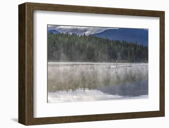 Mist on Lost Lake, Ski Hill and surrounding forest, Whistler, British Columbia, Canada, North Ameri-Frank Fell-Framed Photographic Print