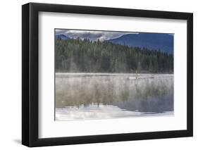 Mist on Lost Lake, Ski Hill and surrounding forest, Whistler, British Columbia, Canada, North Ameri-Frank Fell-Framed Photographic Print