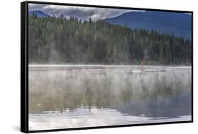 Mist on Lost Lake, Ski Hill and surrounding forest, Whistler, British Columbia, Canada, North Ameri-Frank Fell-Framed Stretched Canvas