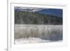 Mist on Lost Lake, Ski Hill and surrounding forest, Whistler, British Columbia, Canada, North Ameri-Frank Fell-Framed Photographic Print