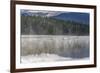 Mist on Lost Lake, Ski Hill and surrounding forest, Whistler, British Columbia, Canada, North Ameri-Frank Fell-Framed Photographic Print